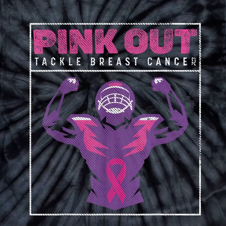 Out Football Team Tackle Breast Cancer Awareness Month Tie-Dye T-Shirt