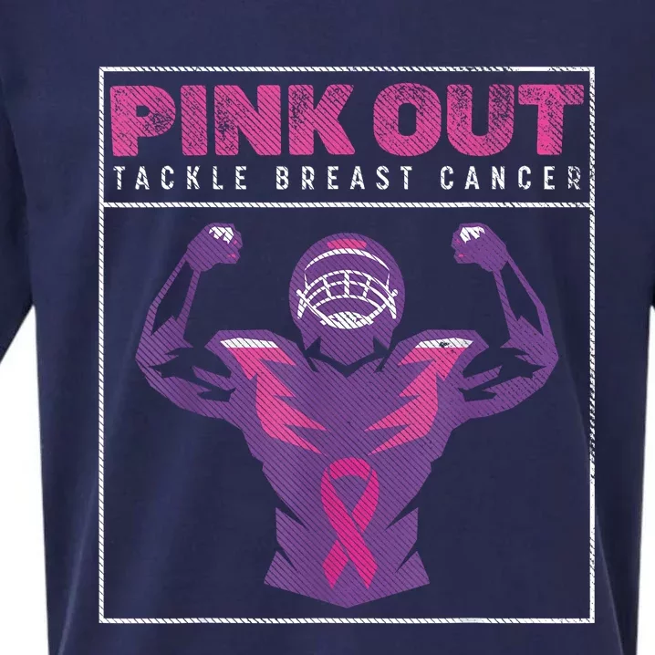 Out Football Team Tackle Breast Cancer Awareness Month Sueded Cloud Jersey T-Shirt