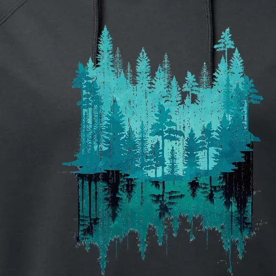 Outdoor Forest Trees Reflection Wildlife Nature Performance Fleece Hoodie