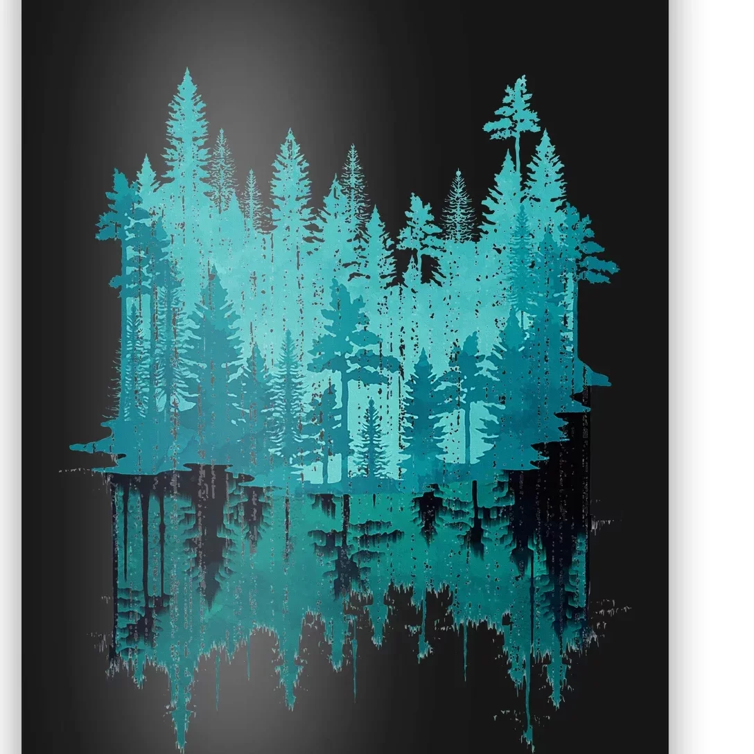 Outdoor Forest Trees Reflection Wildlife Nature Poster