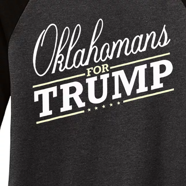 Oklahoma For Trump 2024 Second President Election Women's Tri-Blend 3/4-Sleeve Raglan Shirt