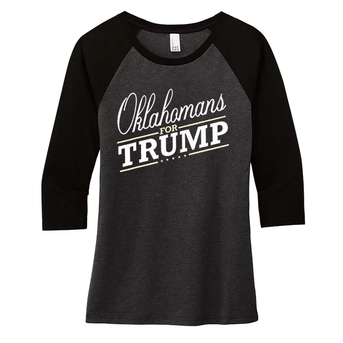 Oklahoma For Trump 2024 Second President Election Women's Tri-Blend 3/4-Sleeve Raglan Shirt