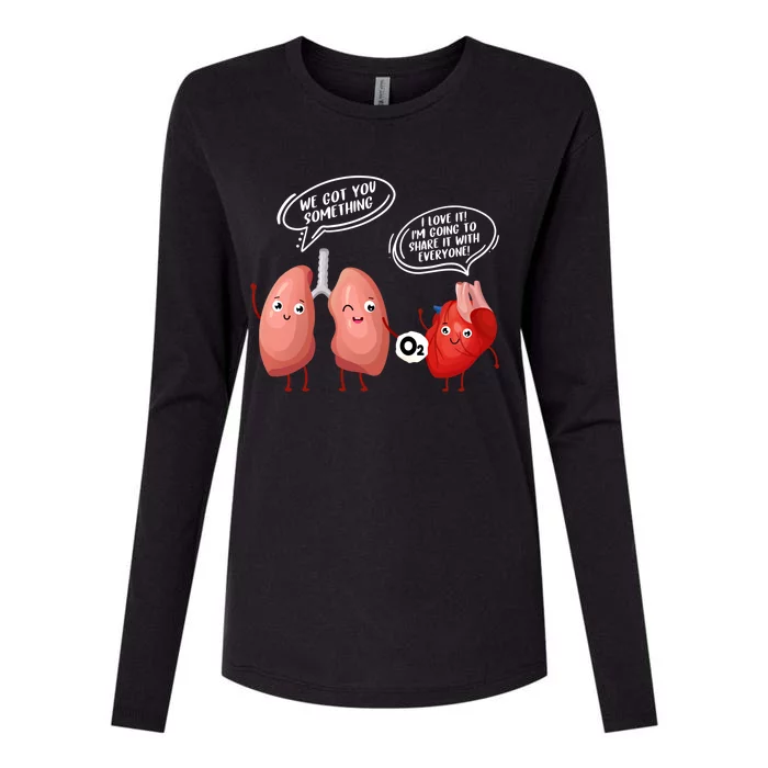 Oxygen For The Heart Lungs Doctor Gift Womens Cotton Relaxed Long Sleeve T-Shirt