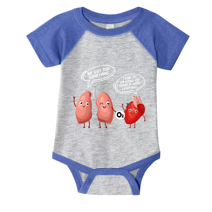 Oxygen For The Heart Lungs Doctor Gift Infant Baby Jersey Bodysuit