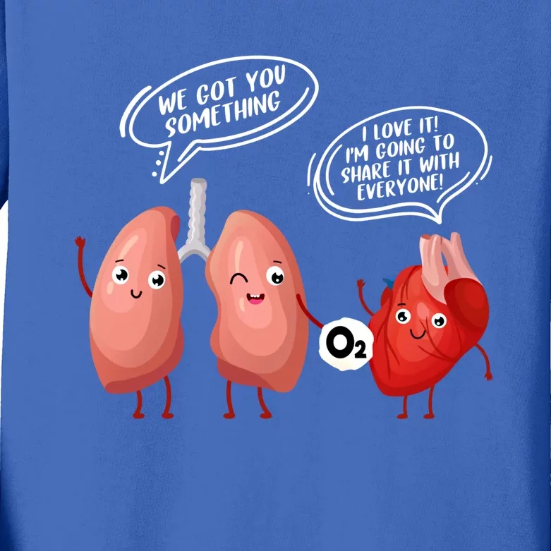 Oxygen For The Heart Lungs Doctor Gift Kids Long Sleeve Shirt