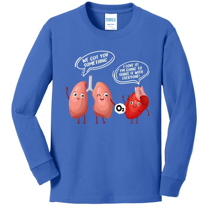 Oxygen For The Heart Lungs Doctor Gift Kids Long Sleeve Shirt