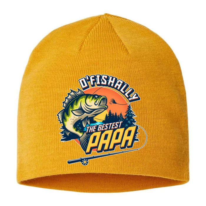 O Fishally The Bestest Papa 8 1/2in Sustainable Knit Beanie