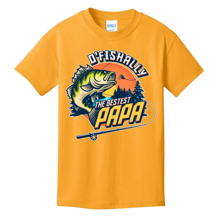 O Fishally The Bestest Papa Kids T-Shirt