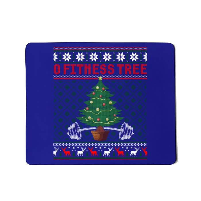 O Fitness Tree Funny Gym Weightlifting Pun Christmas Ugly Gift Mousepad