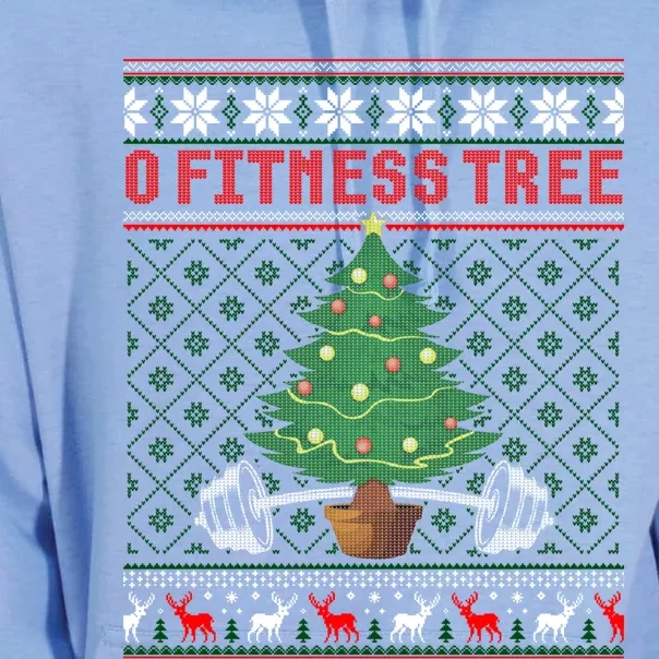 O Fitness Tree Funny Gym Weightlifting Pun Christmas Ugly Gift Unisex Surf Hoodie