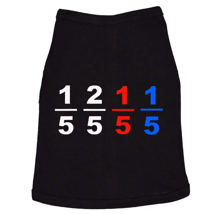 One Fifth Two Fifth Red Fifth Blue Fifth Funny Math Humor Doggie Tank