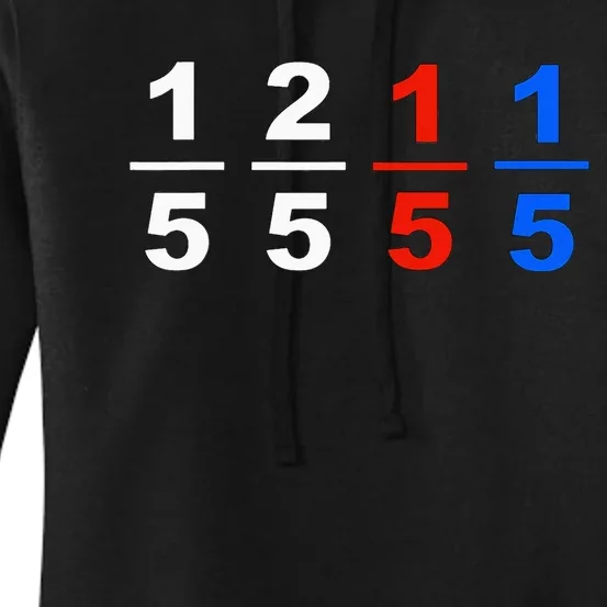 One Fifth Two Fifth Red Fifth Blue Fifth Funny Math Humor Women's Pullover Hoodie