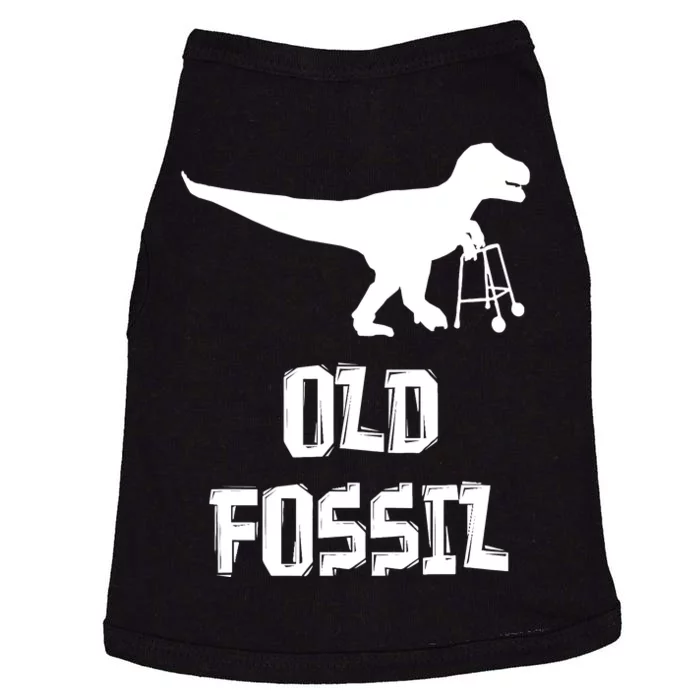 Old Fossil Trex Dinosaur Funny Birthday Retirement Joke Doggie Tank