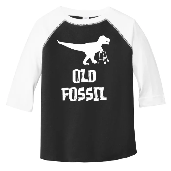 Old Fossil Trex Dinosaur Funny Birthday Retirement Joke Toddler Fine Jersey T-Shirt