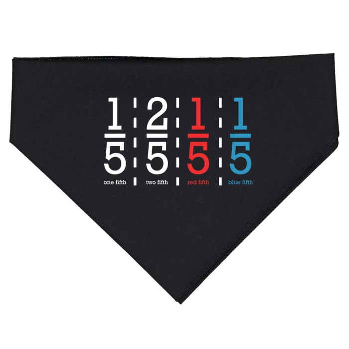 One Fifth Two Fifth Red Fifth Blue Fifth Math USA-Made Doggie Bandana