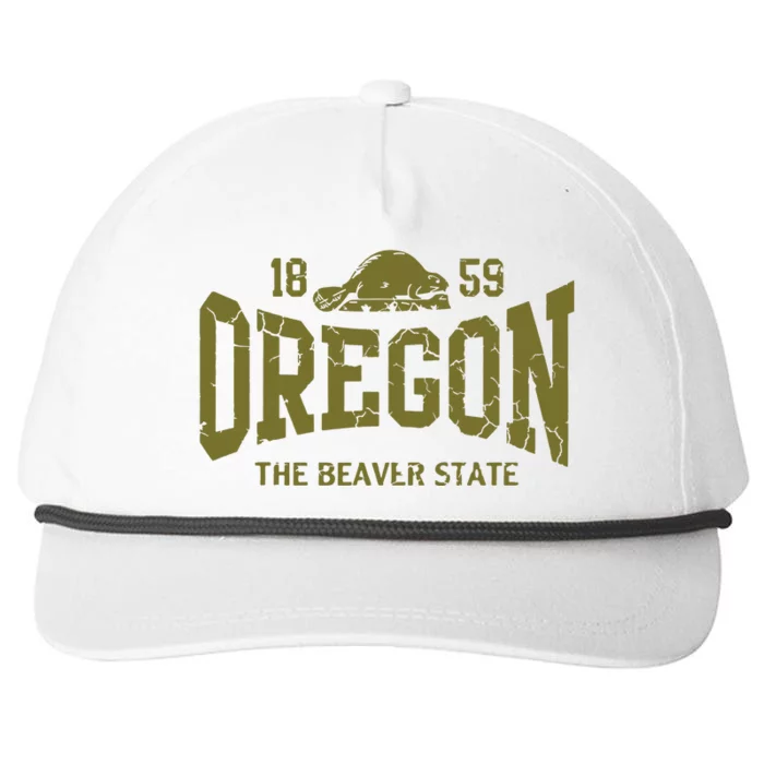 Oregon Flag The Beaver State Est 1859 Vintage Distressed Snapback Five-Panel Rope Hat