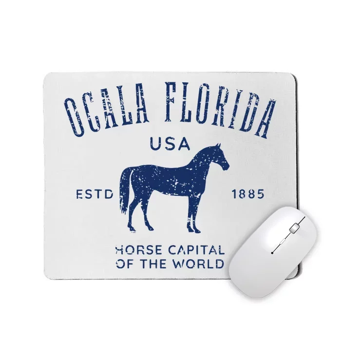 Ocala Florida Usa Horse Capital Distressed Equestrian Design Mousepad