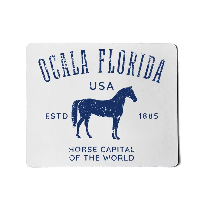 Ocala Florida Usa Horse Capital Distressed Equestrian Design Mousepad