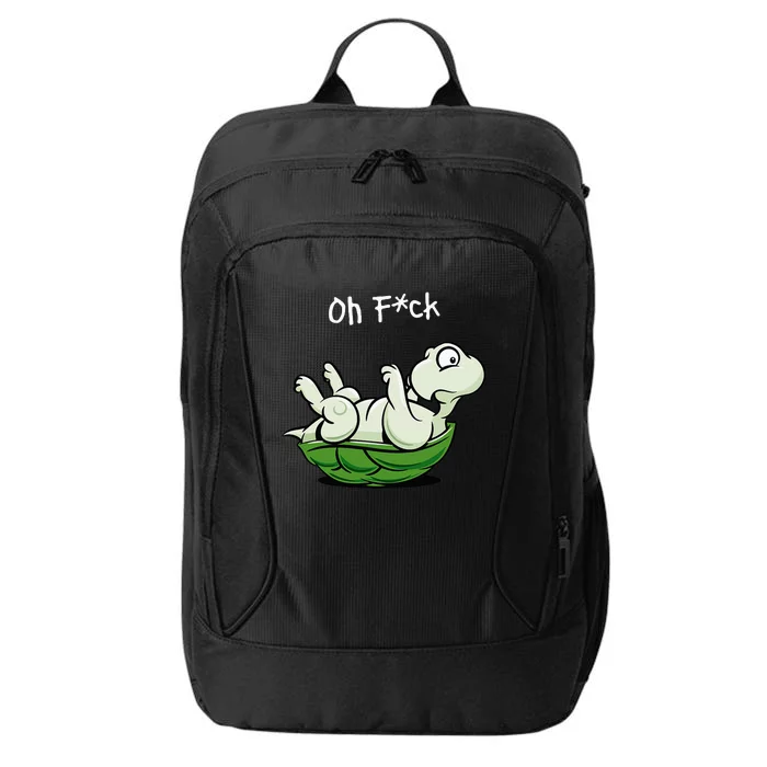 Oh F*ck Upside Down Turtle Cute Cartoonish Funny Baseball City Backpack