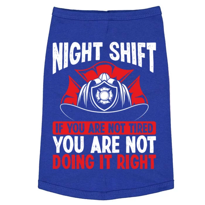 Overnight Firefighter Volunteer Funny Night Shift Fire Gift Doggie Tank