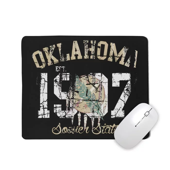 Oklahoma Flag Vintage Fade Mousepad