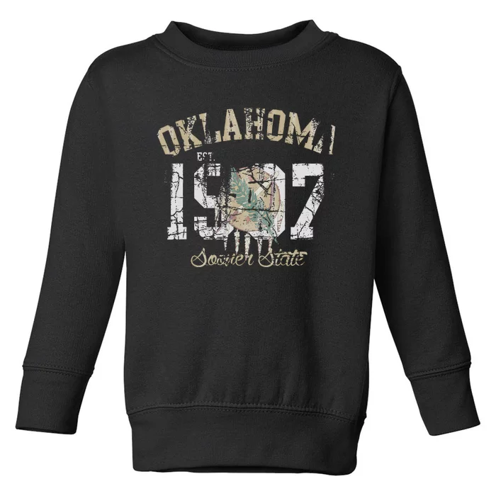 Oklahoma Flag Vintage Fade Toddler Sweatshirt