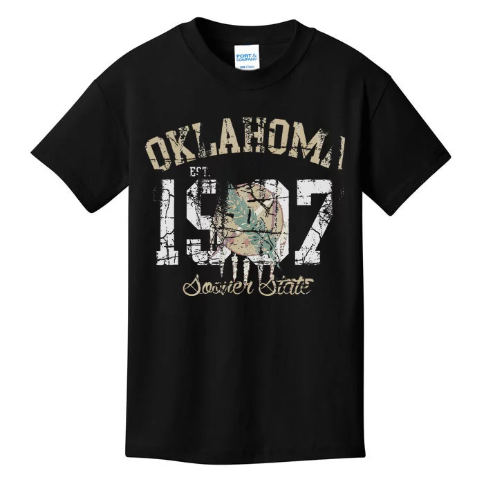 Oklahoma Flag Vintage Fade Men Women Kids T-Shirt