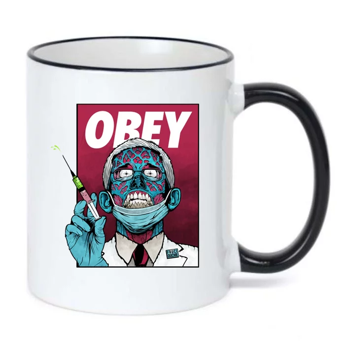 Obey Faucci Vaccine Zombie Black Color Changing Mug