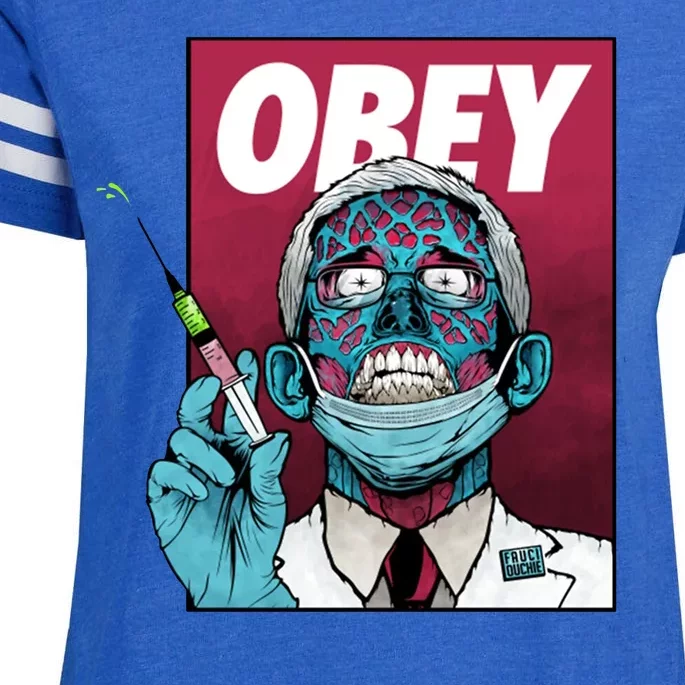 Obey Faucci Vaccine Zombie Enza Ladies Jersey Football T-Shirt