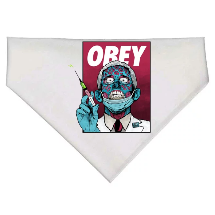 Obey Faucci Vaccine Zombie USA-Made Doggie Bandana