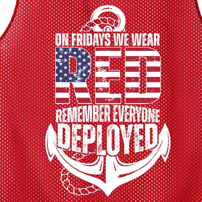 On Fridays We Wear Red Remember Everyone Deployed Mesh Reversible Basketball Jersey Tank