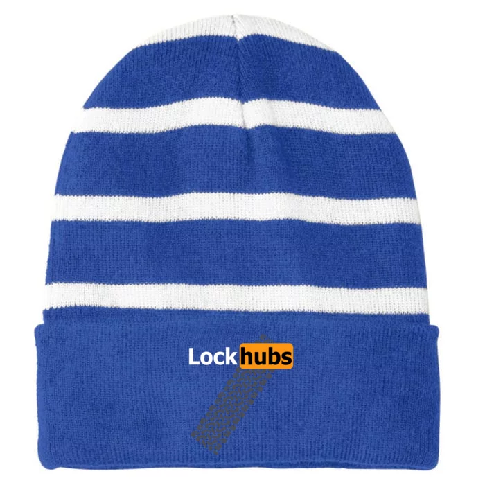 Offroad Four Wheel Drive Lock Hubs 4x4 Overland 4wd Lover Gift Striped Beanie with Solid Band