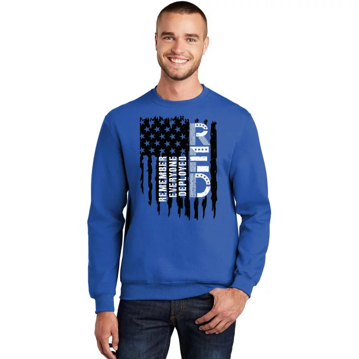 On Friday We Wear Red Friday Military Support Troops Us Flag Tall Sweatshirt