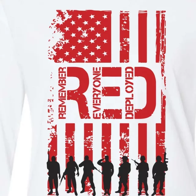 On Friday We Wear Red We Wear Red Remember Everyone Deployed Red Womens Cotton Relaxed Long Sleeve T-Shirt