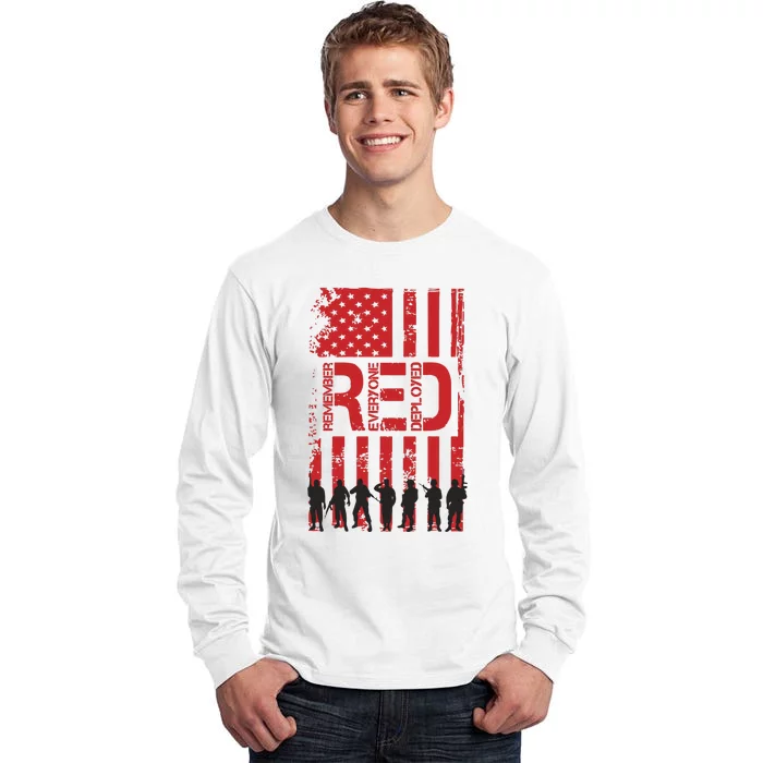 On Friday We Wear Red We Wear Red Remember Everyone Deployed Red Tall Long Sleeve T-Shirt