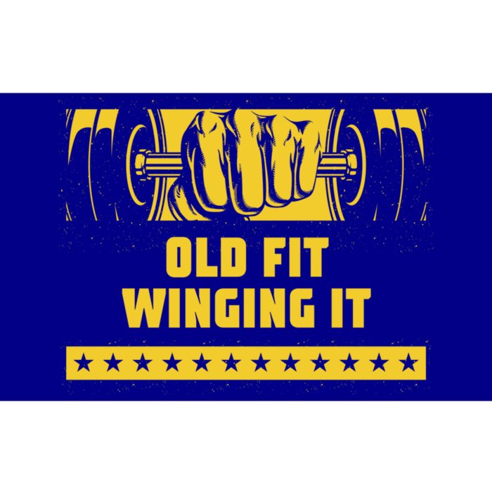 Old Fit Winging It Funny Workout Humor Gym Elderly Fitness Meaningful Gift Bumper Sticker