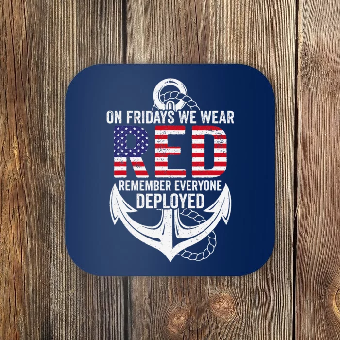 On Fridays We Wear Red Friday Distressed Coaster