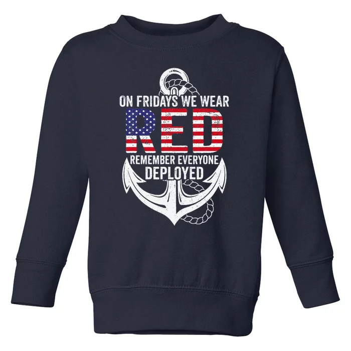 On Fridays We Wear Red Friday Distressed Toddler Sweatshirt