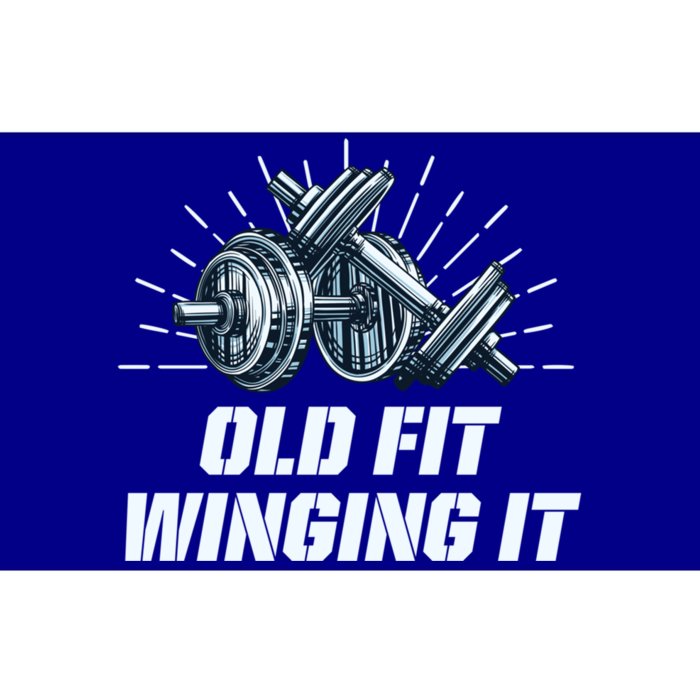 Old Fit Winging It Funny Workout Humor Gym Fitness Gift Bumper Sticker