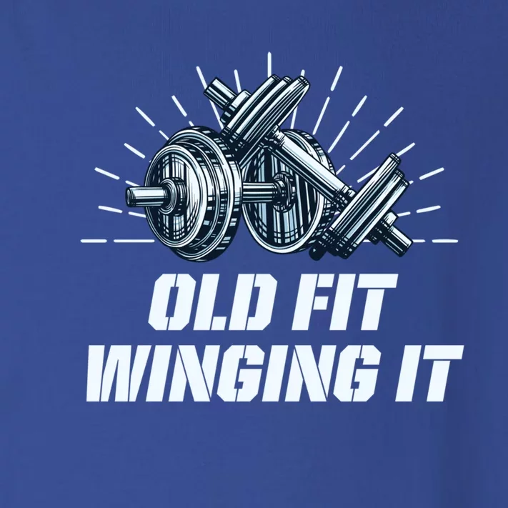 Old Fit Winging It Funny Workout Humor Gym Fitness Gift Toddler Long Sleeve Shirt