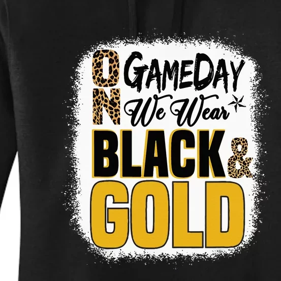 On Football We Wear Black And Gold School Women's Pullover Hoodie