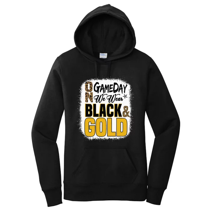 On Football We Wear Black And Gold School Women's Pullover Hoodie