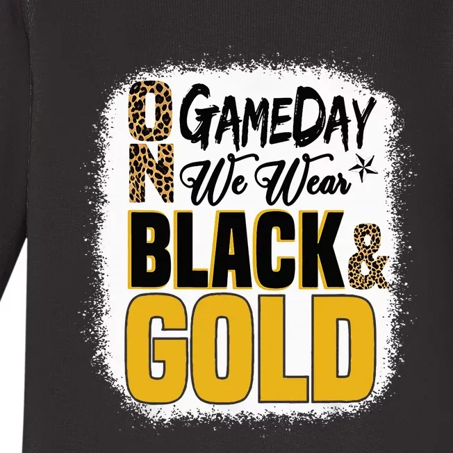 On Football We Wear Black And Gold School Baby Long Sleeve Bodysuit