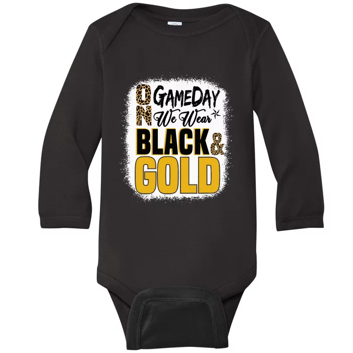 On Football We Wear Black And Gold School Baby Long Sleeve Bodysuit