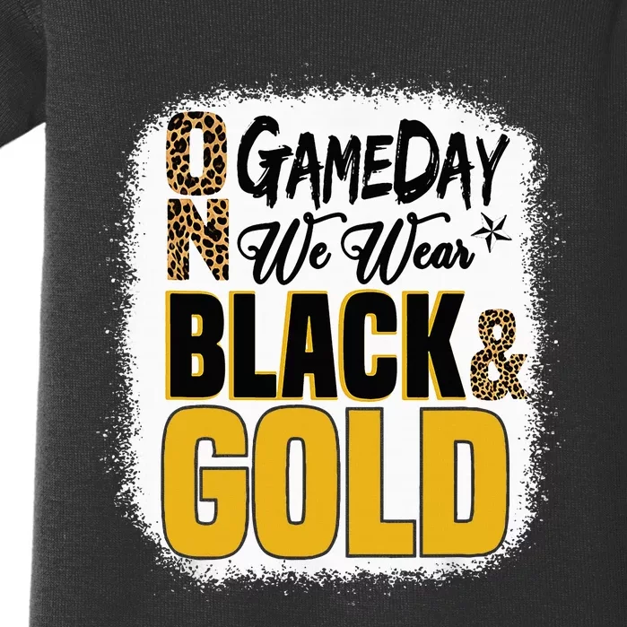 On Football We Wear Black And Gold School Baby Bodysuit