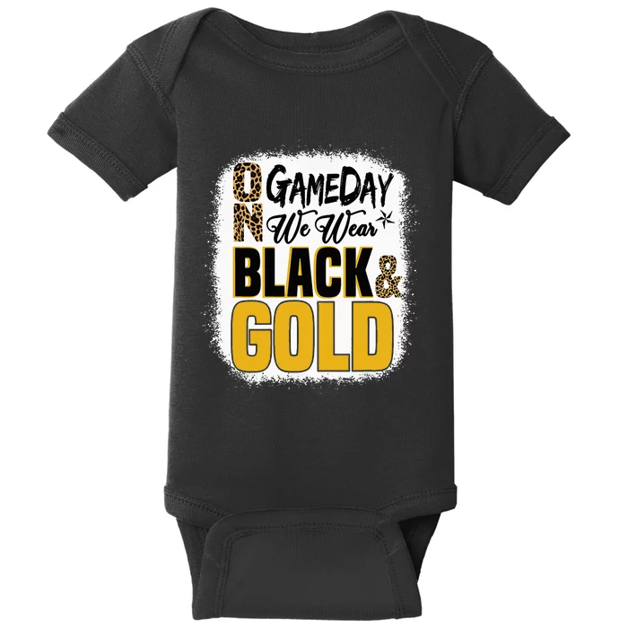 On Football We Wear Black And Gold School Baby Bodysuit