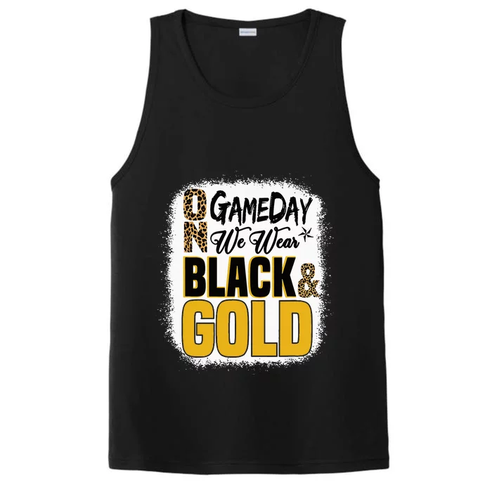 On Football We Wear Black And Gold School Performance Tank