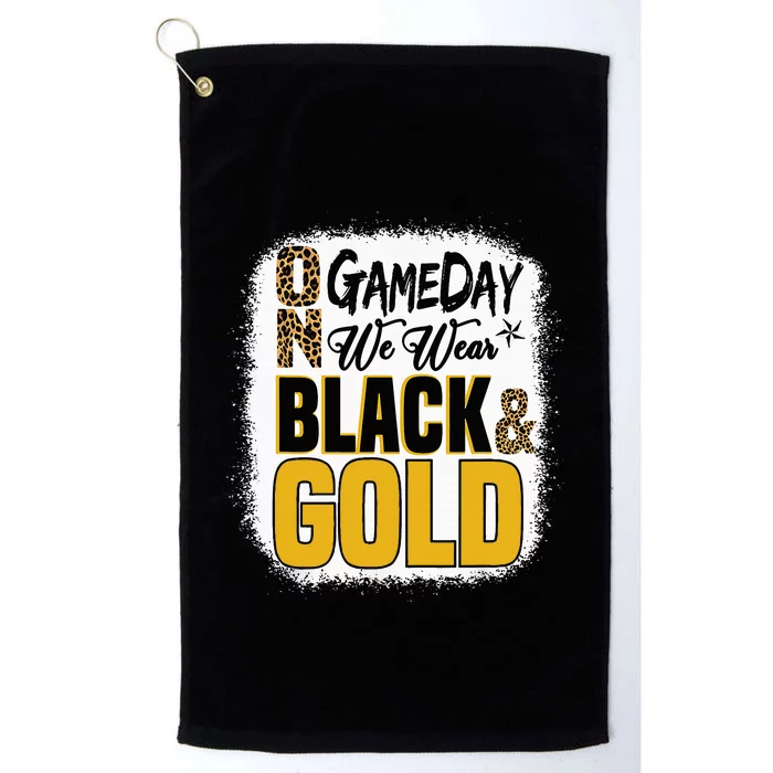 On Football We Wear Black And Gold School Platinum Collection Golf Towel