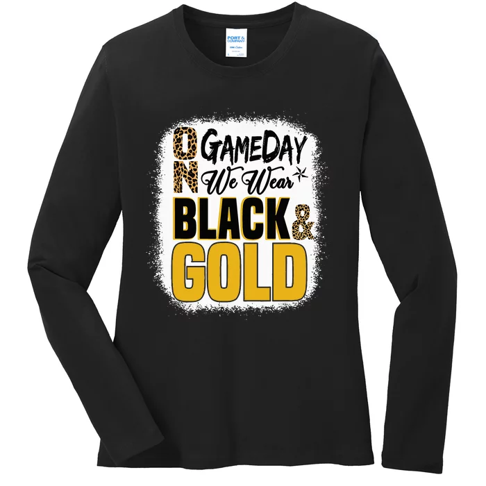 On Football We Wear Black And Gold School Ladies Long Sleeve Shirt