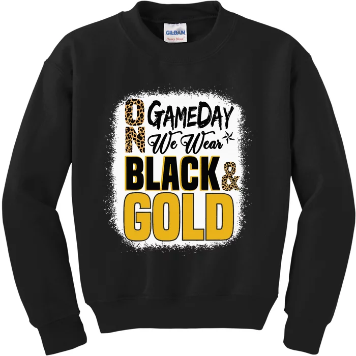 On Football We Wear Black And Gold School Kids Sweatshirt